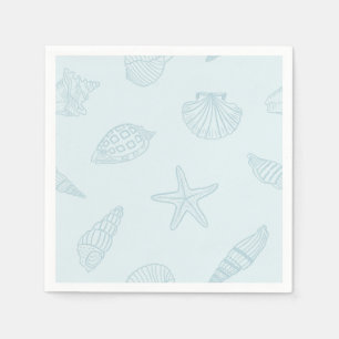 Serviette En Papier Dîner côtier Bleu de mer
