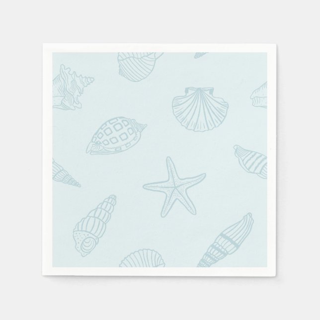 Serviette En Papier Dîner côtier Bleu de mer (Devant)