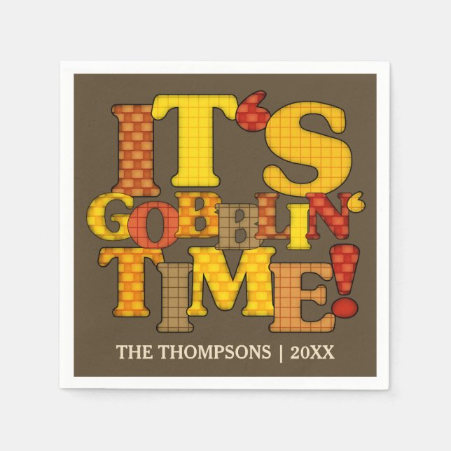 Serviette En Papier Dîner d'action de grâces amusant (Devant)