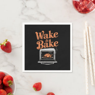 Serviette En Papier Dîner de dinde Wake Bake drôle de Thanksgiving 