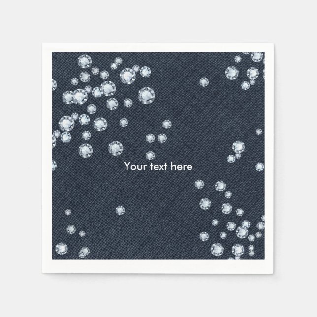 Serviette En Papier Dîner de fête de Denim & Diamonds Cocktails Napkin (Devant)