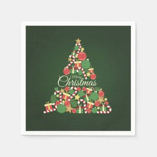 Serviette En Papier Dîner de fête de l'arbre de Noël