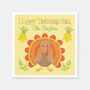 Serviette En Papier Dîner de la Turquie de thanksgiving