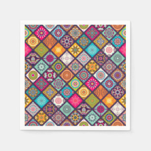 Serviette En Papier Dîner de mandala marocain arabe