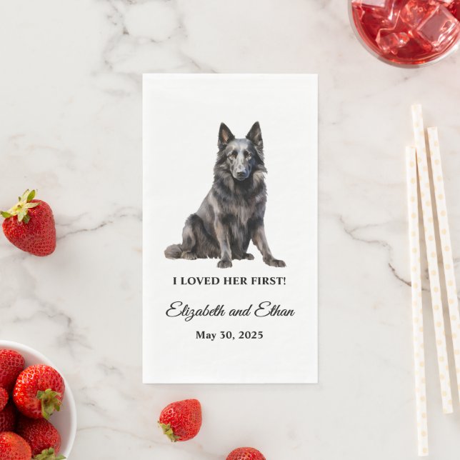 Serviette En Papier Dîner de mariage avec Berger belge (En situation)