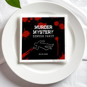 Serviette En Papier Dîner de mystère de meurtre avec des taches de san