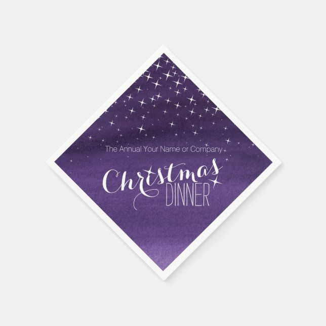 Serviette En Papier Dîner de Noël nuit étoilée serviettes personnalisé (Coin)