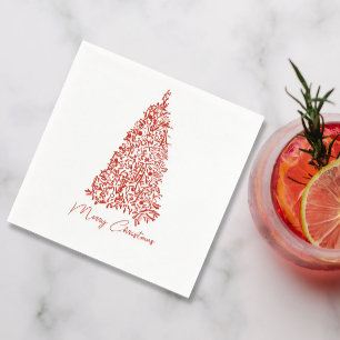 Serviette En Papier Dîner de Noël rouge