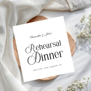 Serviette En Papier Dîner de répétition chic moderne