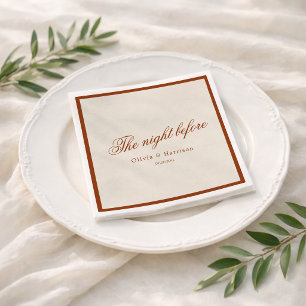 Serviette En Papier Dîner de répétition de mariage en terre cuite