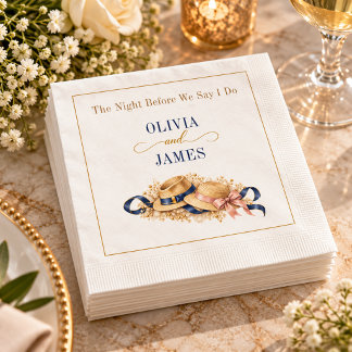 Serviette En Papier Dîner de répétition de mariage vintage pour couple