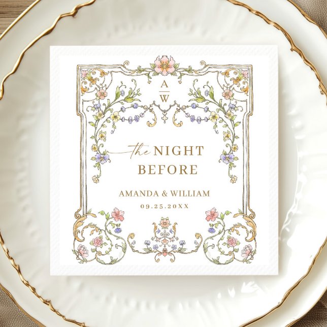 Serviette En Papier Dîner de répétition des fleurs de Bohême victorien (Créateur téléchargé)