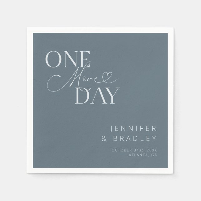 Serviette En Papier Dîner de répétition d'une journée en acier bleu (Devant)