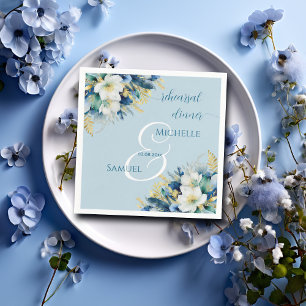 Serviette En Papier Dîner de répétition Floral Parties scintillant or 