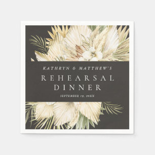 Serviette En Papier Dîner de répétition florale Pampas Grass Boho