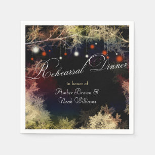 Serviette En Papier Dîner de répétition Mariage de la forêt mystique
