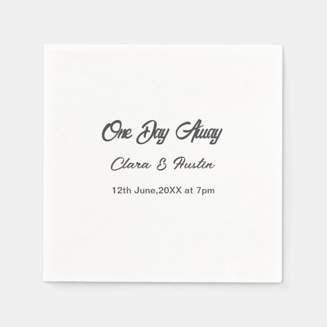 Serviette En Papier Dîner de répétition Un jour avant le nom de la nui (Devant)