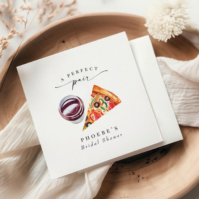 Serviette En Papier Dîner de répétition vin & pizza assortis parfaits (Créateur téléchargé)