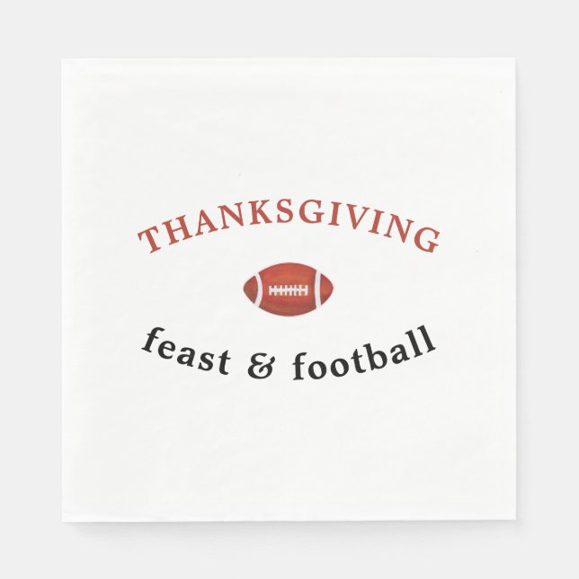 Serviette En Papier Dîner de Thanksgiving et soirée football américain (Devant)
