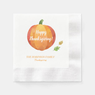 Serviette En Papier Dîner de Thanksgiving sur le thème de la citrouill
