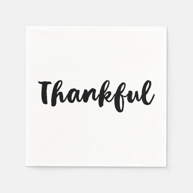 Serviette En Papier Dîner de Thanksgiving sur le thème "Reconnaissant" (Devant)