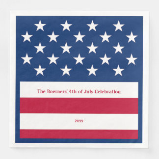 Serviette En Papier Dîner en papier patriotique rouge blanc & bleu Old