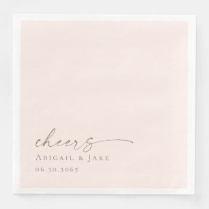 Serviette En Papier Dîner Mariage Blush personnalisé serviettes