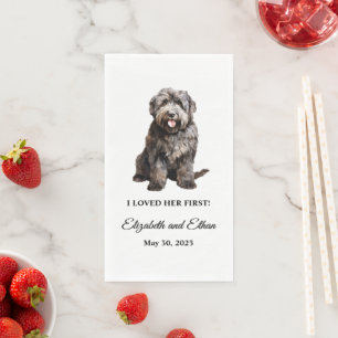 Serviette En Papier Dîner Mariage de chiens Bouvier des Flandres