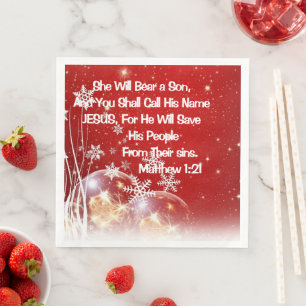 Serviette En Papier Dîner Napkin Elle Portera Un Fils Noël