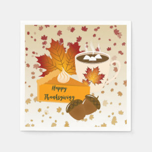 Serviette En Papier Dîner Thanksgiving Cuisine Citrouille Pie Hot Coca