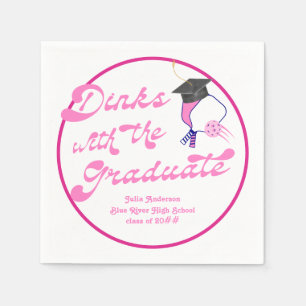 Serviette En Papier Dink avec Graduate Pink Pickleball Graduation