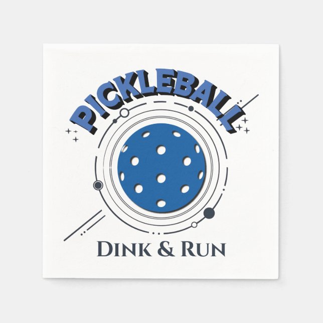 Serviette En Papier Dink et Run Pickleball (Devant)