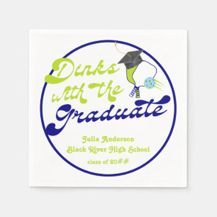 Serviette En Papier Dinks avec Graduate Pickleball Graduation