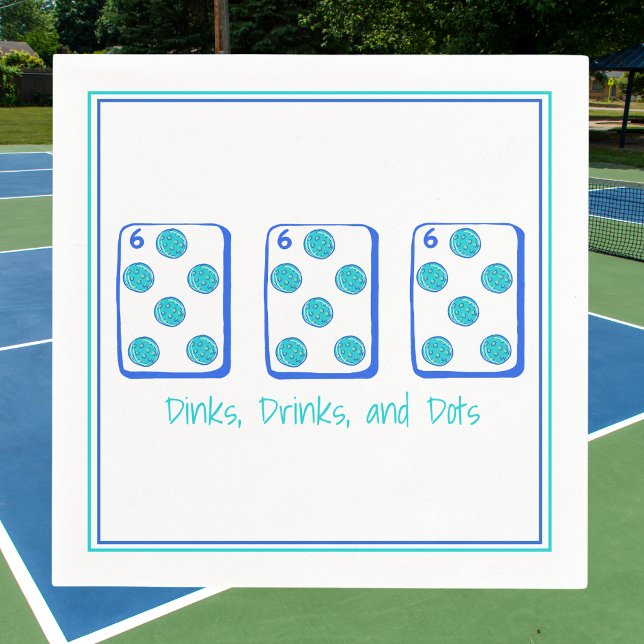 Serviette En Papier Dinks, Drinks & Dots / Pickleball Mahjong Pung  (Créateur téléchargé)