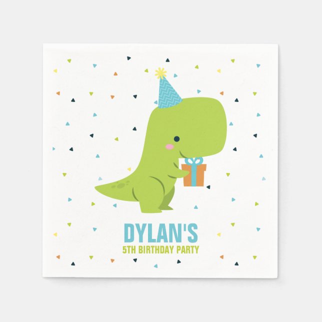 Serviette En Papier Dino Anniversaire de enfant Party (Devant)