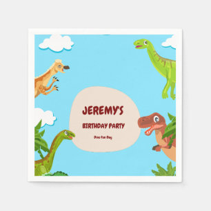 Serviette En Papier Dino Anniversaire de la fête de Naples - Enfants