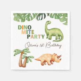 Serviette En Papier Dino-mite fête 1er anniversaire