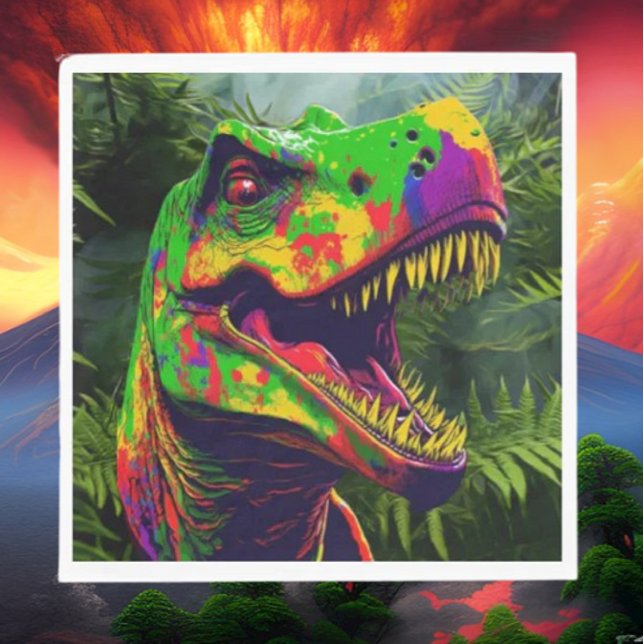 Serviette En Papier Dino T Rex Jungle Happy (Bring your dream party to life with our selection of quality Dinosaur themed party supplies)