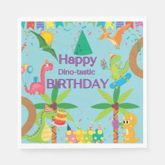 Serviette En Papier Dinosaur Anniversaire Papier de fête Napkin