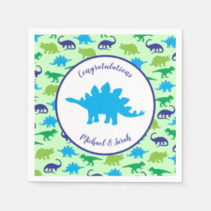 Serviette En Papier Dinosaur Baby shower Dino Pink Girl