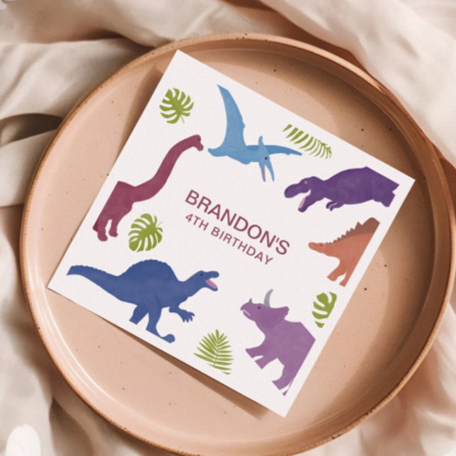 Serviette En Papier Dinosaur Cute Dino Enfant fête d'anniversaire (Créateur téléchargé)