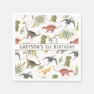 Serviette En Papier Dinosaur fête Animal Anniversaire Personnalisé