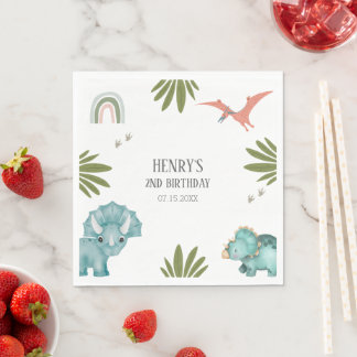 Serviette En Papier Dinosaur fête d'anniversaire