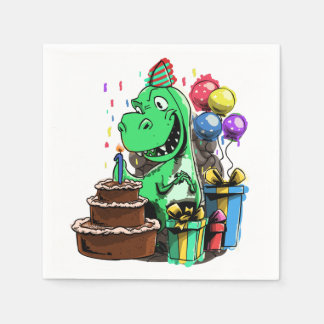Serviette En Papier Dinosaur fête d'anniversaire - 1 an Tyrannosaurus