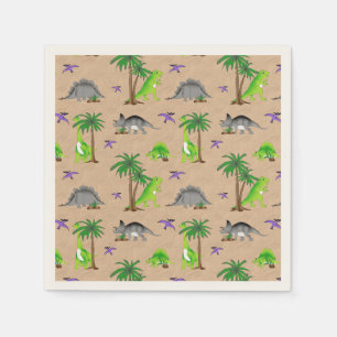 Serviette En Papier Dinosaur Land Cute Dino