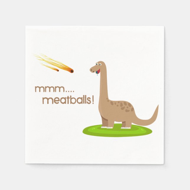 Serviette En Papier Dinosaur Meteor Boules de viande (Devant)