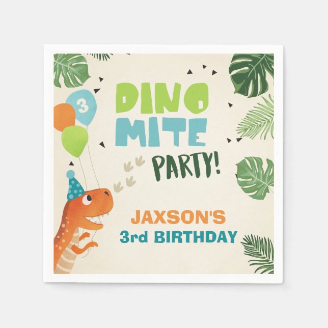 Serviette En Papier Dinosaur Papier serviettes anniversaire Dino party (Devant)