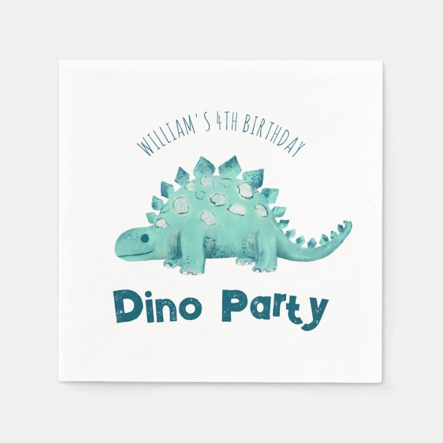 Serviette En Papier Dinosaur Parti Stegosaurus Anniversaire de enfant (Devant)