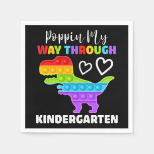 Serviette En Papier Dinosaur Poppin My Way Through Kindergarten