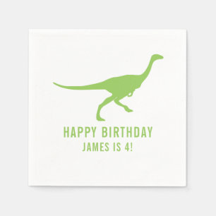 Serviette En Papier Dinosaur Silhouette Personnalisé Anniversaire de f